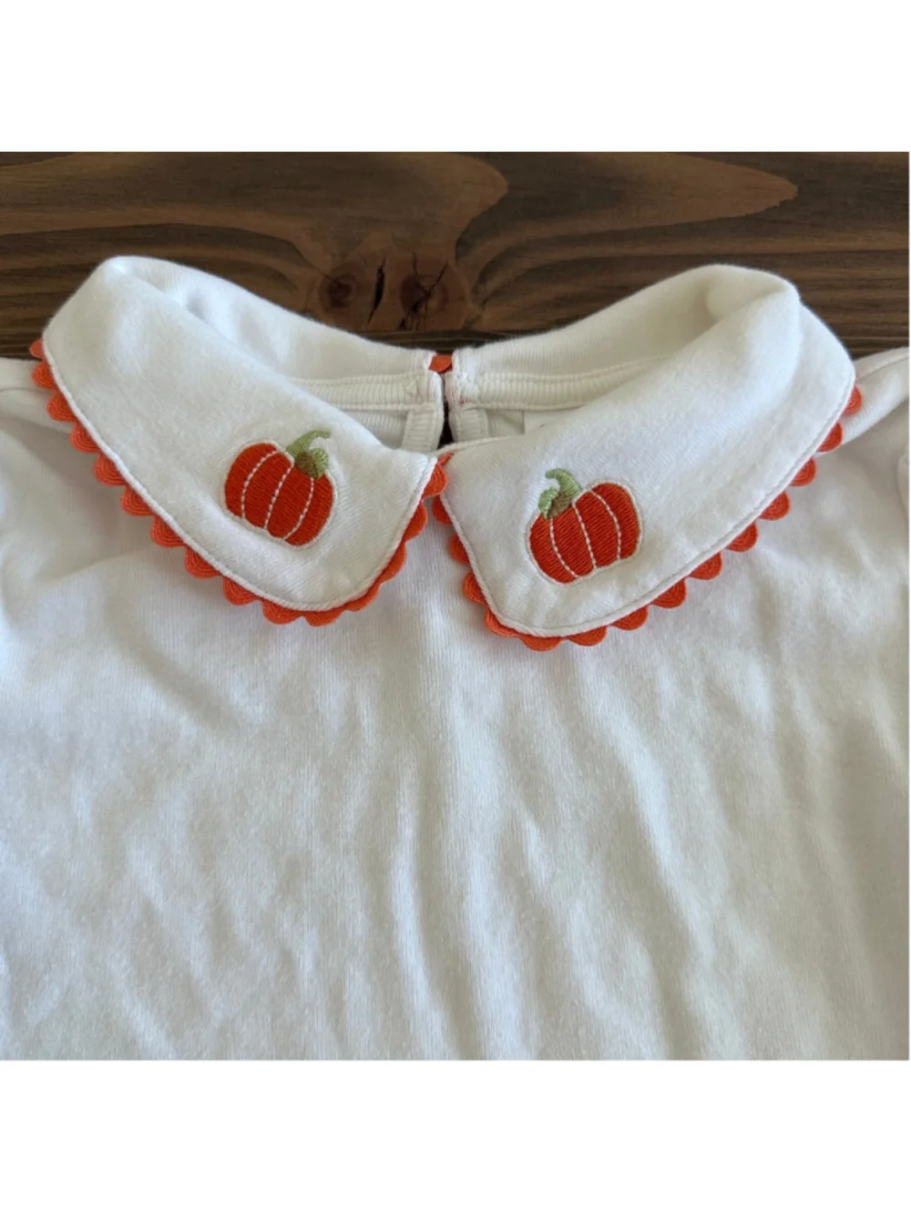 Gymboree Girls Pumpkin Shirt 6 White Orange Fall Top